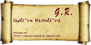 Györe Richárd névjegykártya